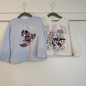 GAP Disney Kids Cartoon Character Sweaters - Blue and‎ White